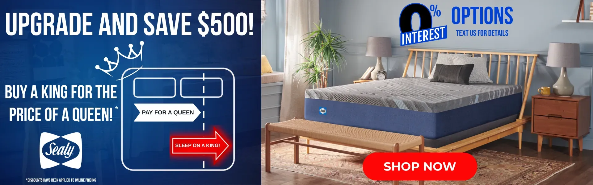 Save on King Mattresses with the price of a Queen!